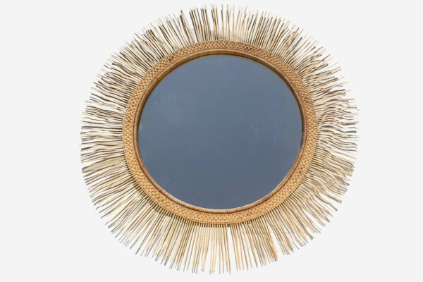 Moldura de Espelho Rattan Circular