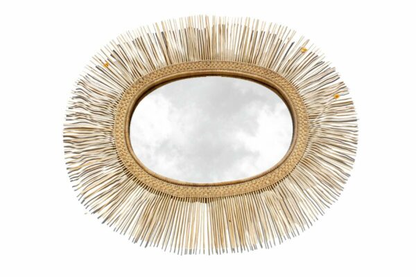 Moldura de Espelho Rattan Oval